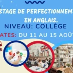 Stage d'immersion en anglais à Villeurbanne pour collégiens – Août 2025